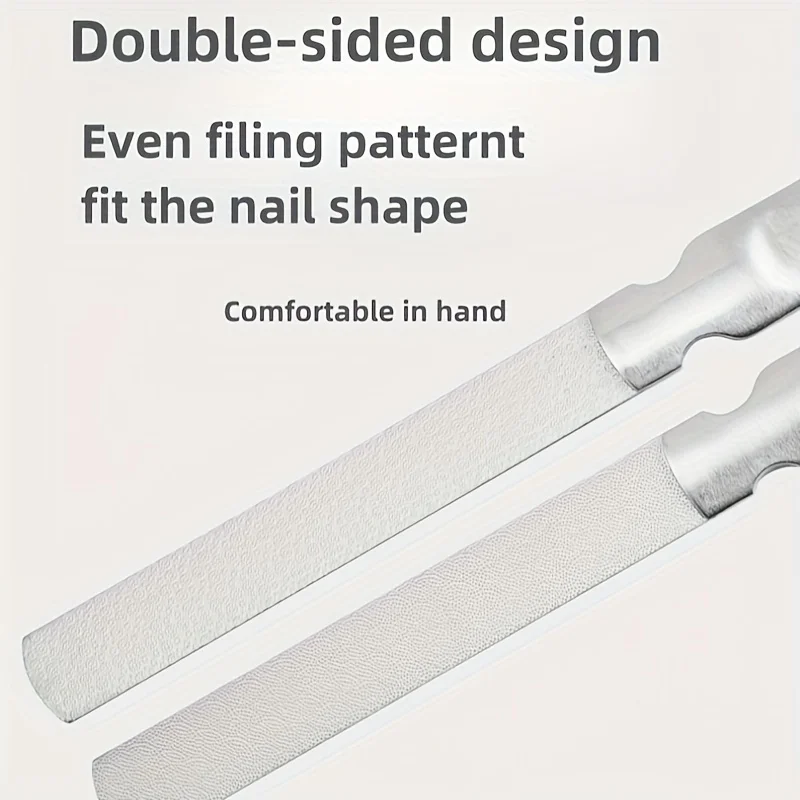 Edelstahl Doppelseitige Nagelfeile Hornhautpflege-Werkzeug Waschbar & Wiederverwendbar mit Etui Ideal für Zuhause oder Salon