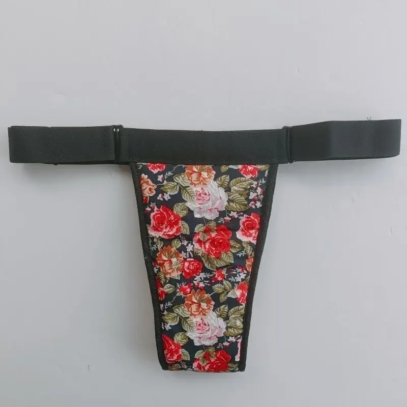 Calzoncillos en T ligeros para hombre, espectáculo en vivo, baile, fiesta privada, disfraces sexys, bragas, gráficos florales, hechos a mano