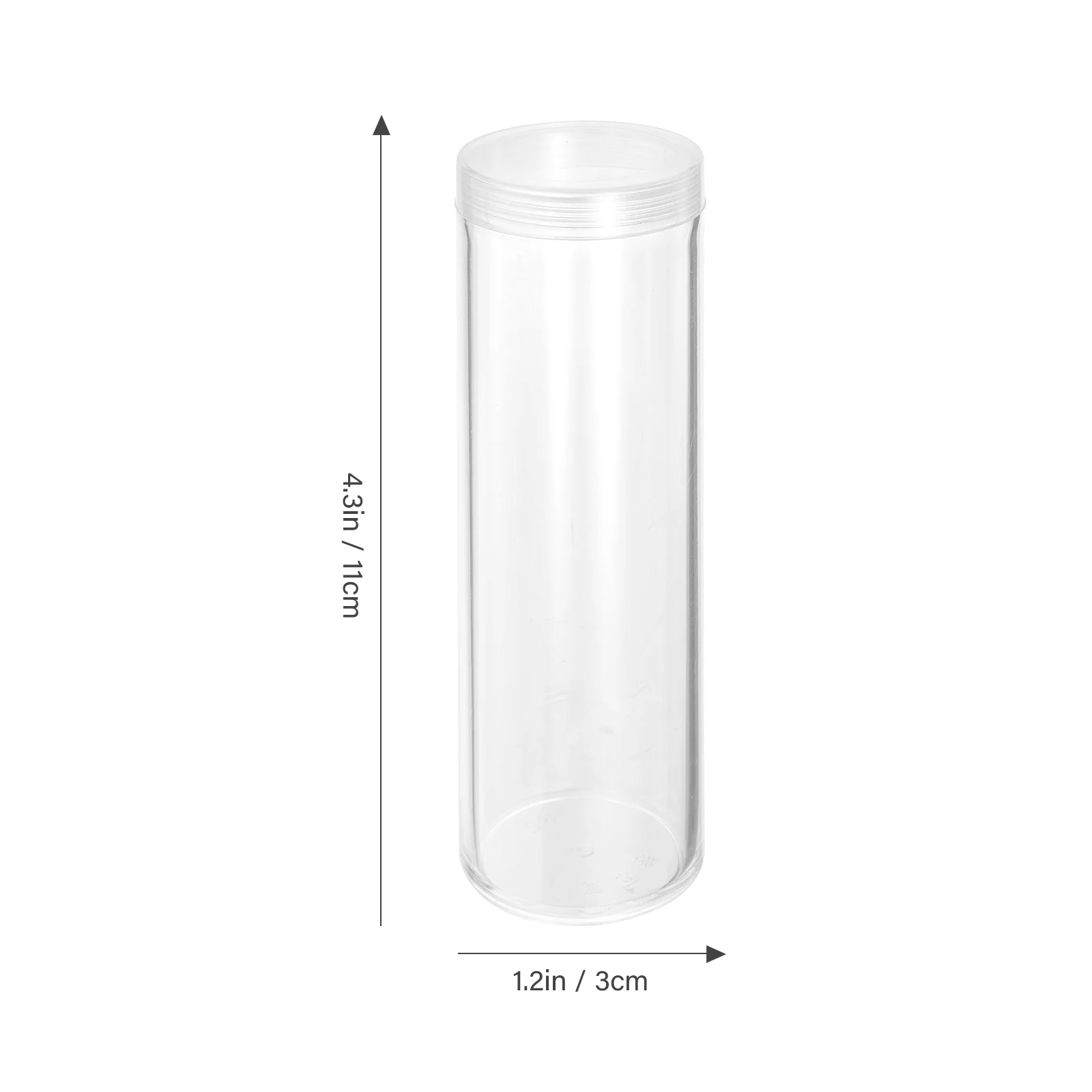 Capsules porte-monnaie en plastique, diamètre 25mm, 10 pièces, conteneur de collecte de poudres, tube de stockage fournitures quart