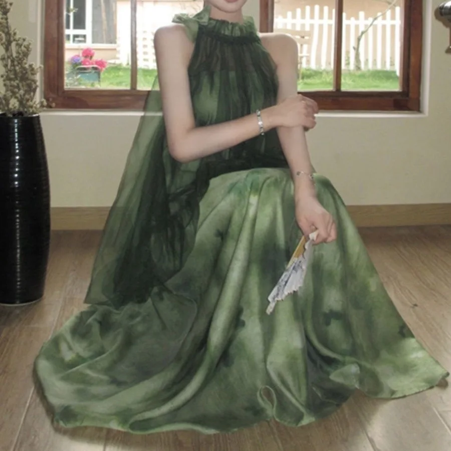 Vestidos femininos exclusivos outono inverno manga comprida chiffon plissado faixas folho babado em camadas flutter balançando flowy elegante sexy