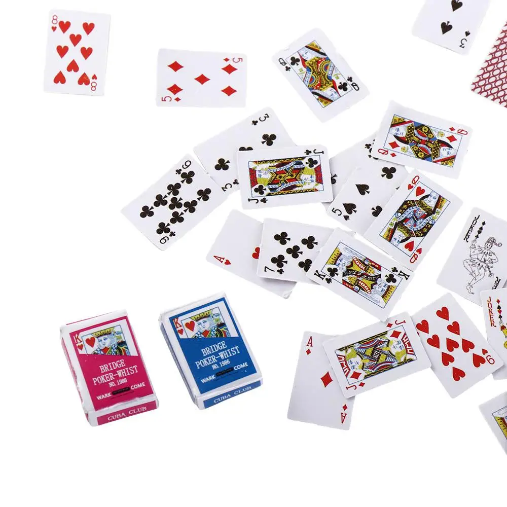 

Dollhouse Supplies 1:12 Dollhouse Accessories Mini Playing Cards Playing Poker Cards Miniature Dollhouse Miniature Games Poker