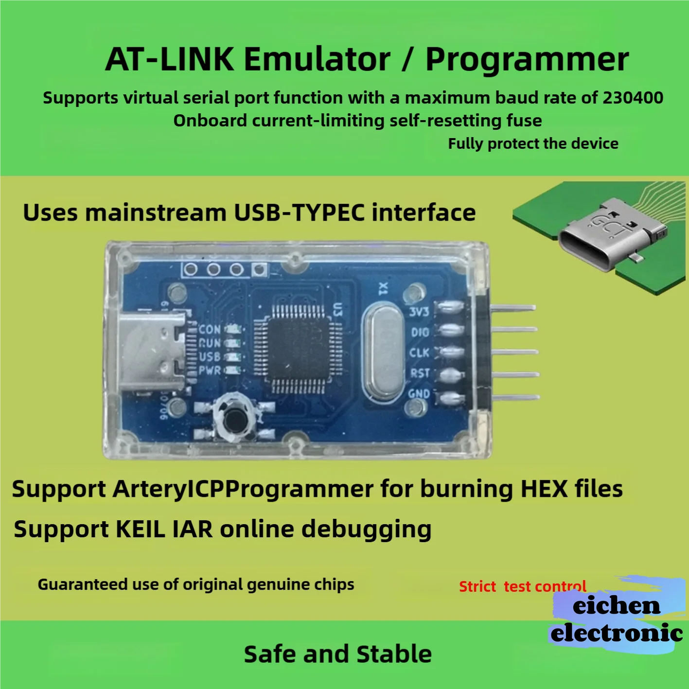

Отладчик программатора AT-LINK поддерживает микроконтроллеры AT32 F403ACGT7 с возможностью загрузки в автономном режиме