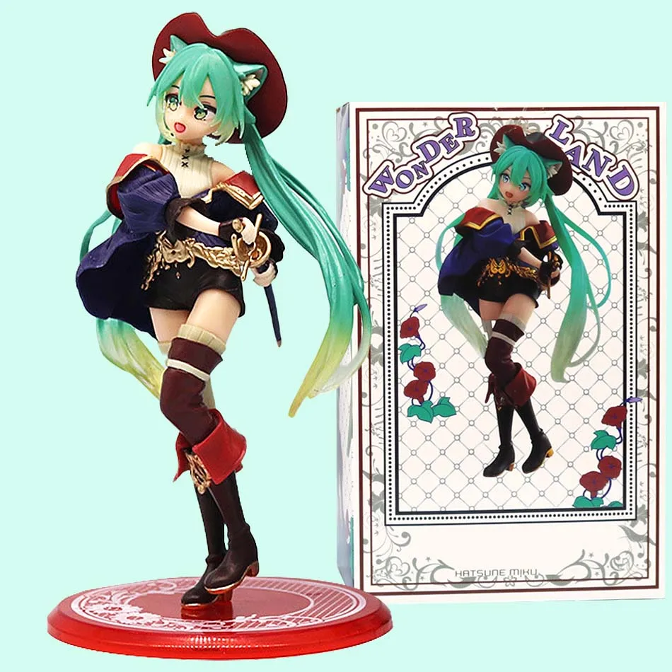 19cm Sexy Actions Anime Miku Resin Figure Cat That Wears Shoes Fairy Tale Wonderland Kawaii Girl Figure Japanese Dolls Classic