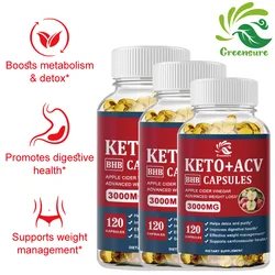 Greensure Keto Apple Cider Vinegar Capsules ACV with Apple Cider Keto Supplements, Apple Flavor Formula for Men & Women