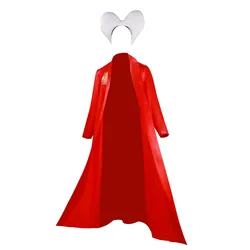 Men Cosplay Costume Red Cape Cloak with Headgear Adult Women Men Medieval Witch Uniform Halloween Party Disguise Suit