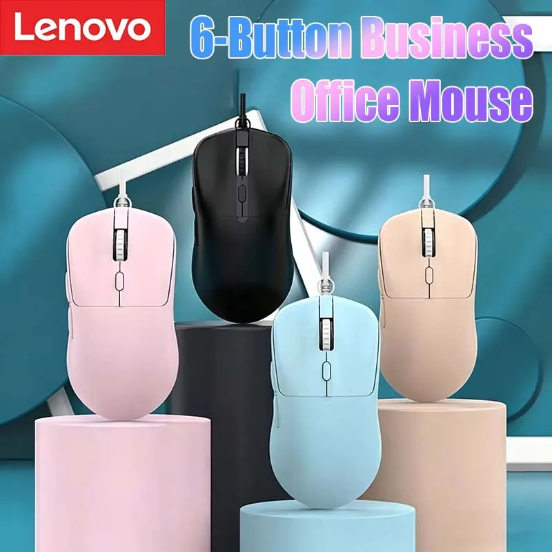 Lenovo Gaming Office Wired Optical Mouse Desktop Esports Notebook Home Business USB Mouse Ergonomic Silent Mouse