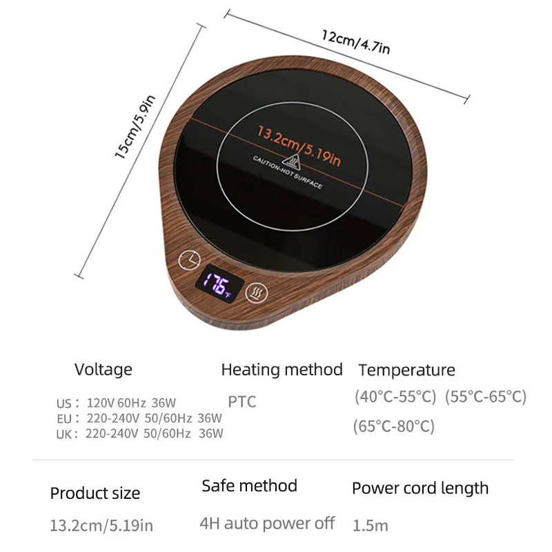 Coffee Mug Warmer Cup Heater Hot Tea Makers Electric Hot Plate Heating Pad 3 Gear Warmer Coaster Thermal Mug Heating Mat 2025