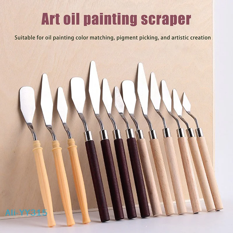 

【Y】7Pcs Stainless Steel Oil Painting Knives Artist Crafts Spatula Palette Knife Mixing Knife Scraper Art Tools