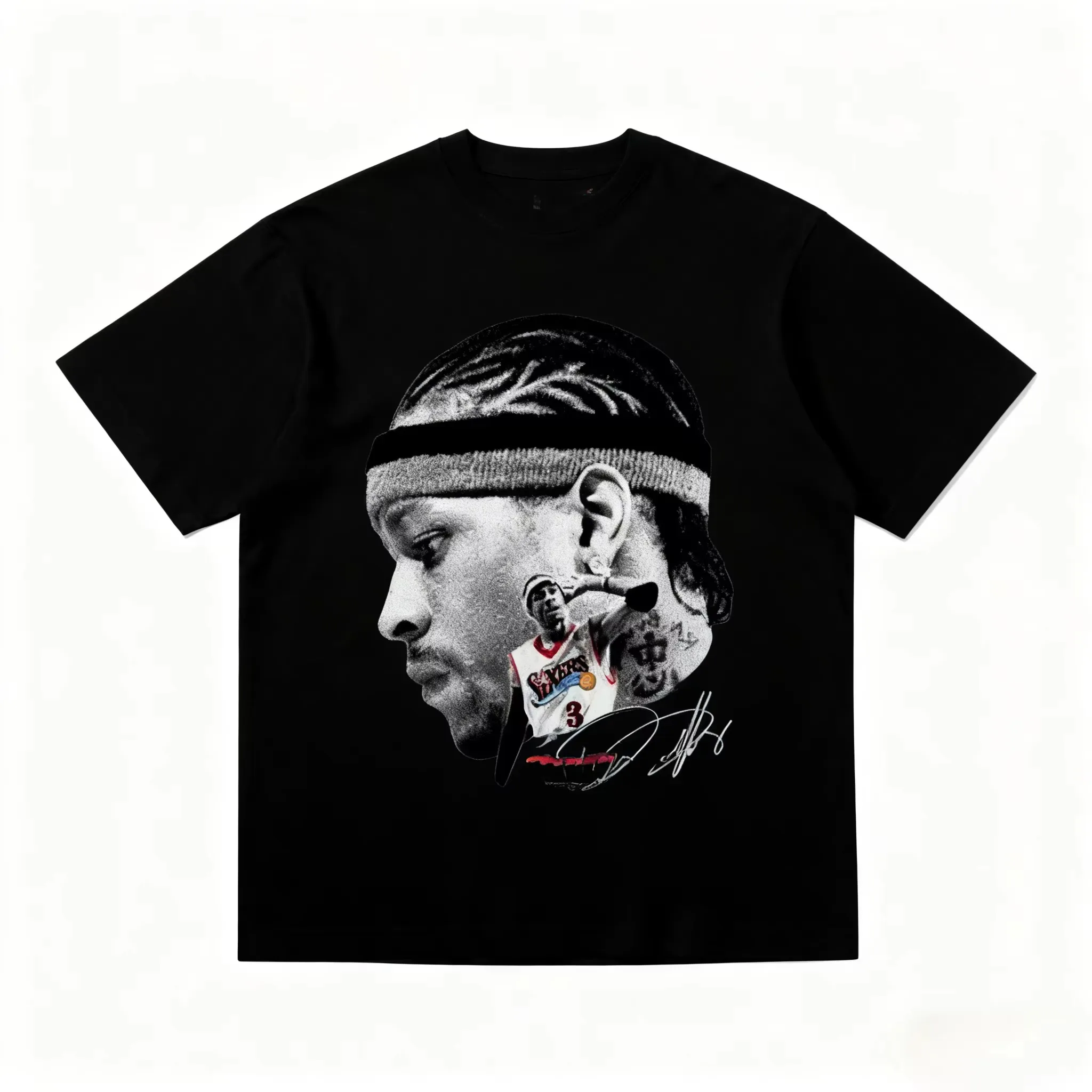 2026 New AI Family Matching Oversized T Shirt Unisex Streetwear Basketball Legend Allen Iverson Retro Sports Print Short Tee