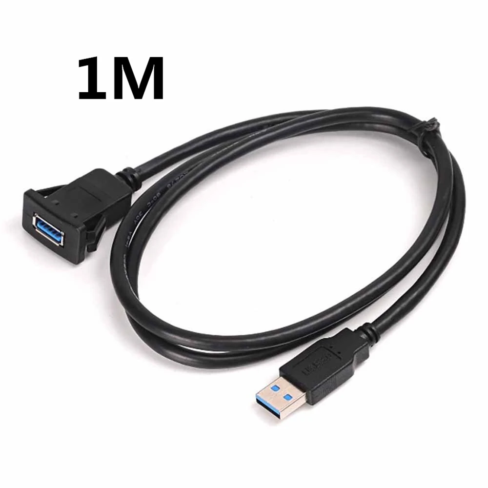 

1m/3Ft Flush/Mount/Socket USB 3.0 for Car Truck Boat Single USB Flush Mount Male To female Extension Cable Exrending Wires