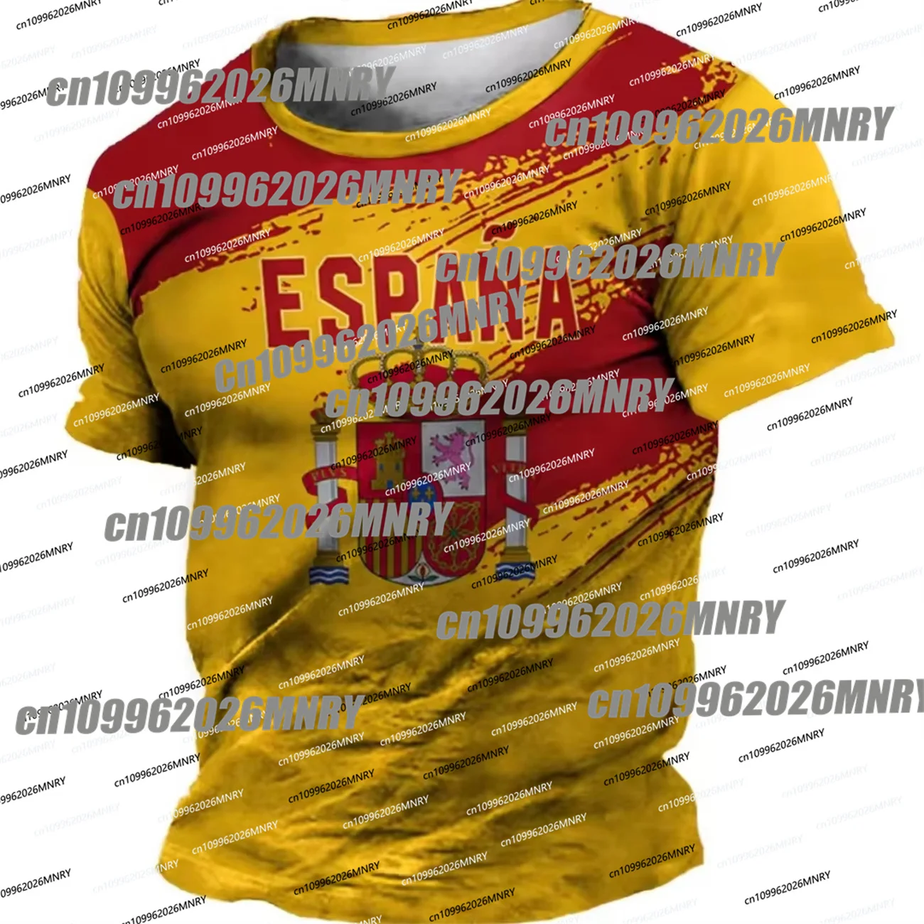 Spain TShirt Summer Emblem Kid Short Sleeve Top 3D Print Flag Fashion Moto Round Neck Pullover OverSize Men's Clothing Woman Top