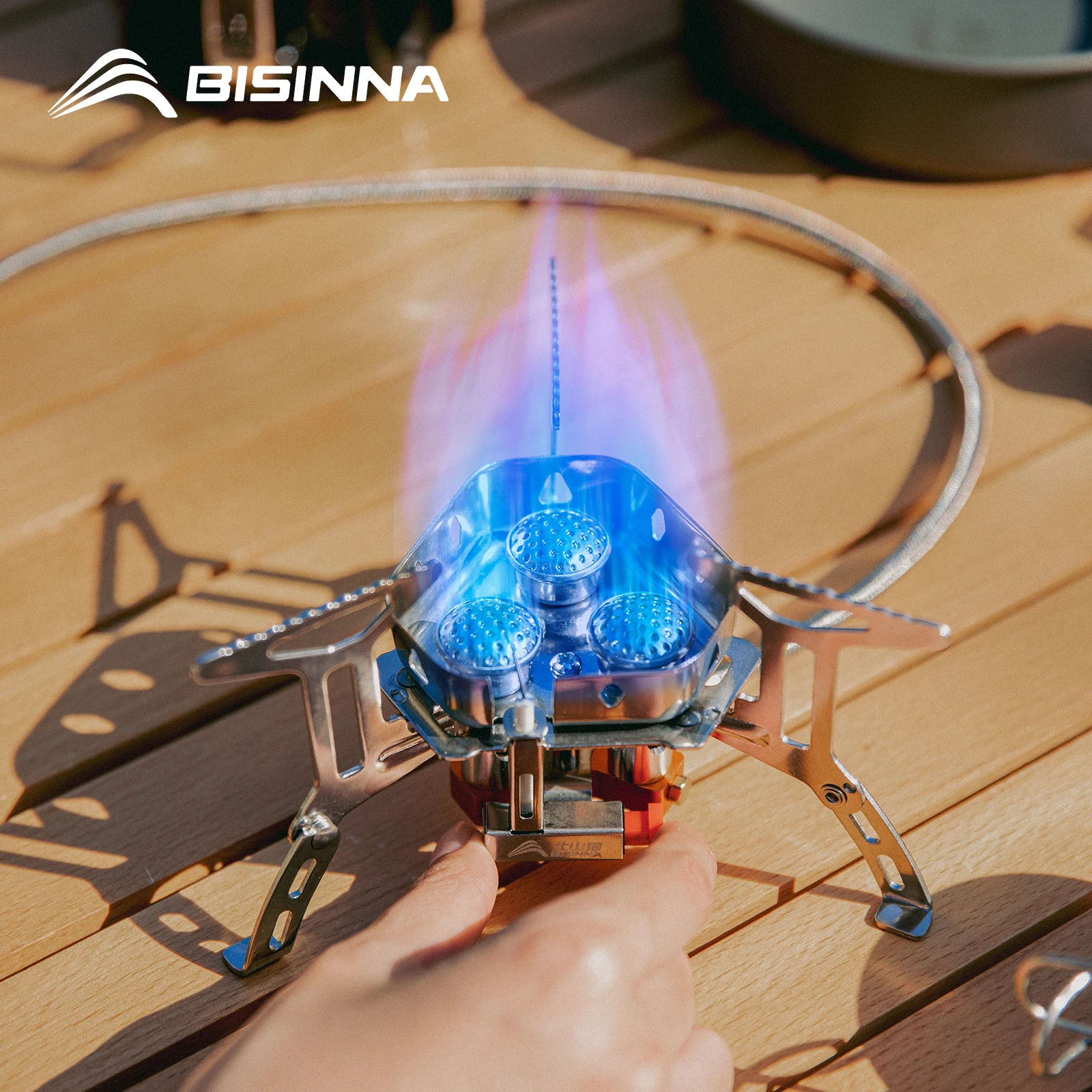 BISINNA Camping Gas Stove 5800W Tourist Folding Burner Portable Furnace Outdoor BBQ Hiking Picnic Equipment