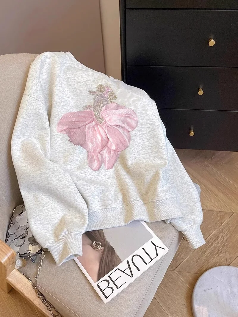 Loose round Ne Long Sve Hoodie Men's Spring Autumn Design Unique Versatile Trendy Fi Design Comfortable Casual Wear