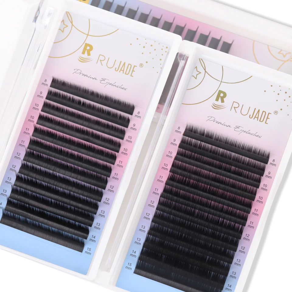 

RUJADE 0.03 0.05 0.07 Russian Volume Lashes Individual Eyelash Extensions 6-20mm Soft Natural Korea Silk Faux Mink Lash Supplies