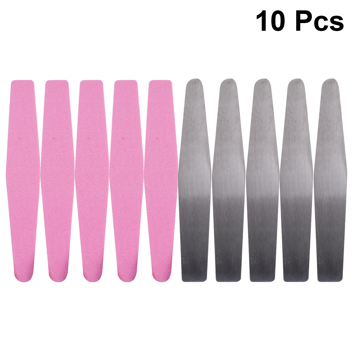 

10pcs Adhesive File Stick Double Sided Frosted Polishing Strip Manicure Tool For Extensions Natural Nails Salon Use Iron Plate