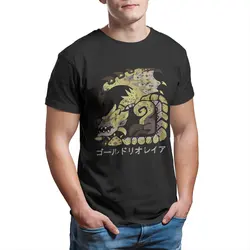 Monster Hunter World Iceborne Gold Rathian Kanji  Unisex T-Shirt for Men Pure Cotton Novelty plus size Tees  Clothes Printing