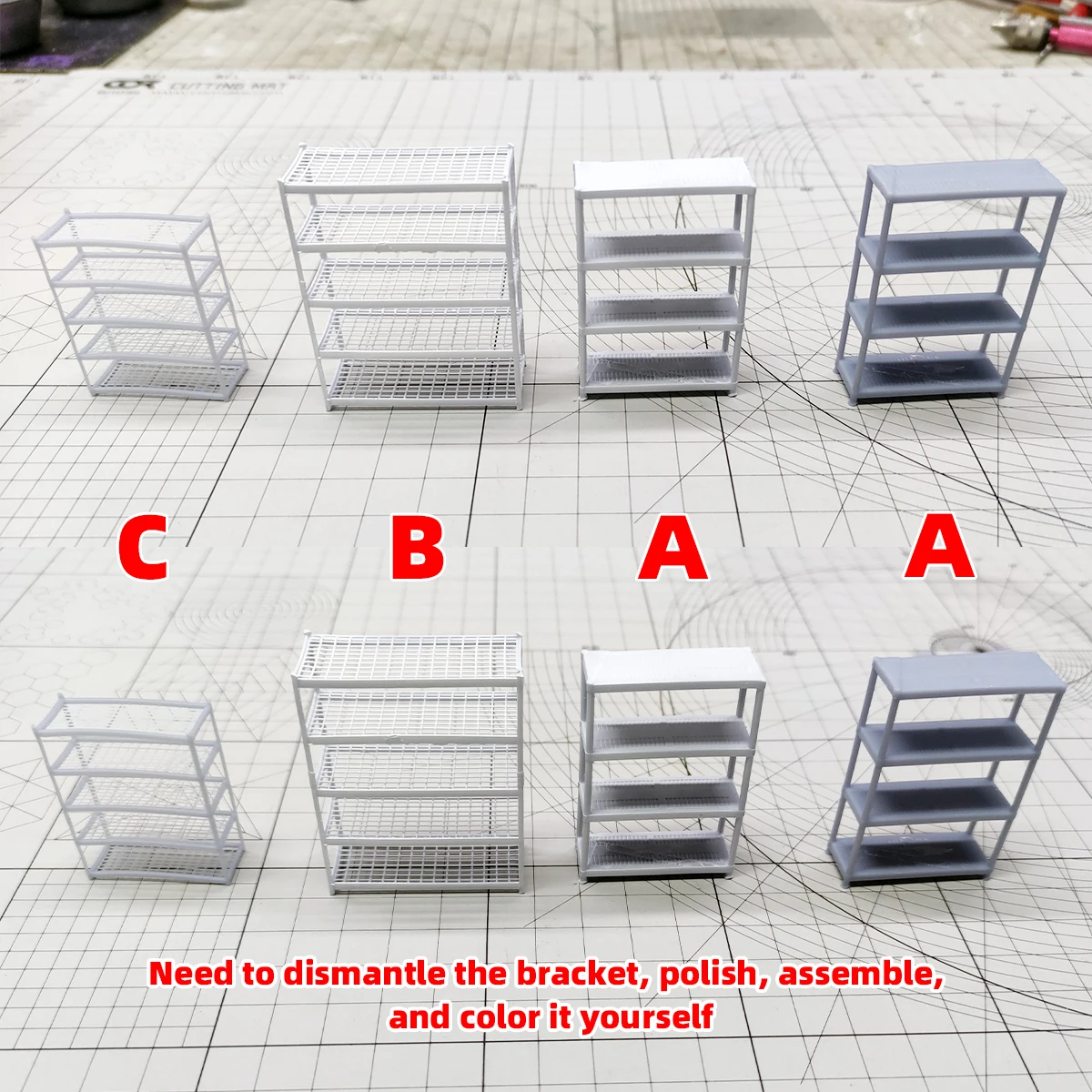 Assembly Plastic Goods Shelves Warehouse Shelf Building Miniature Model Soft Decoration Diorama Scale Model Kit 1/72 1/64 1/35