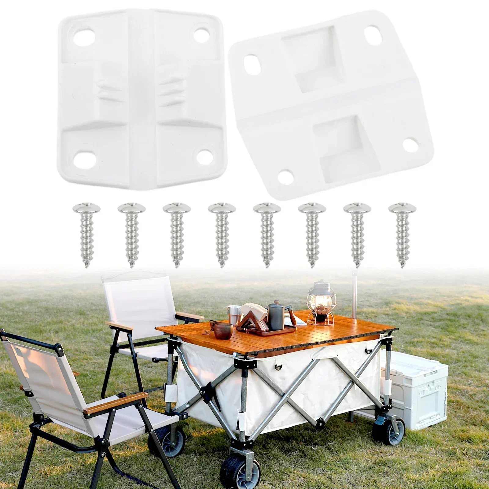 2pcs Hinges 8pcs Screws 5283-1141 Hinges Kit For Insulated Boxes For COLEMAN Cooler Plastic Hinge Set Replacement Accessories