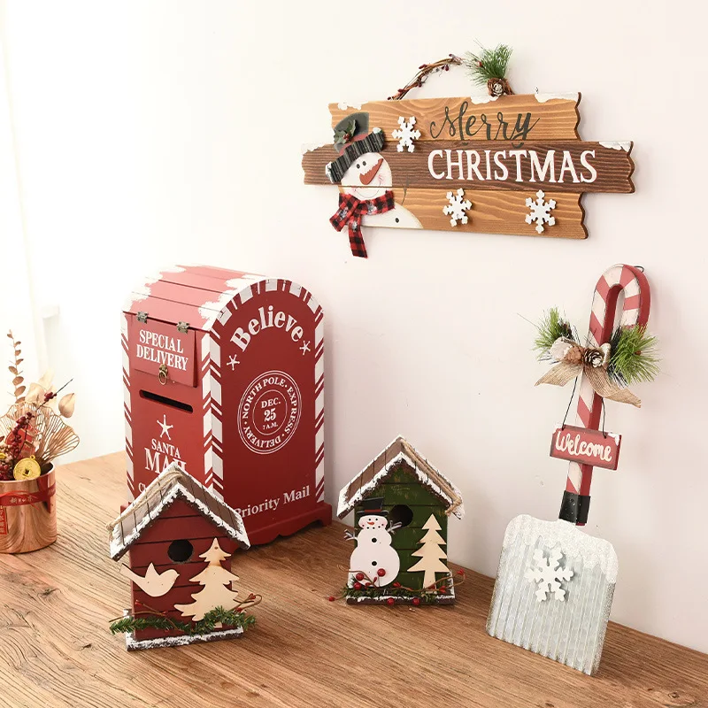 Wooden Mailbox Outdoor Mailbox Suggestion Box Newspaper Mail Letter Post Home Balcony Garden christmas Kogiya Decor navidad 2023