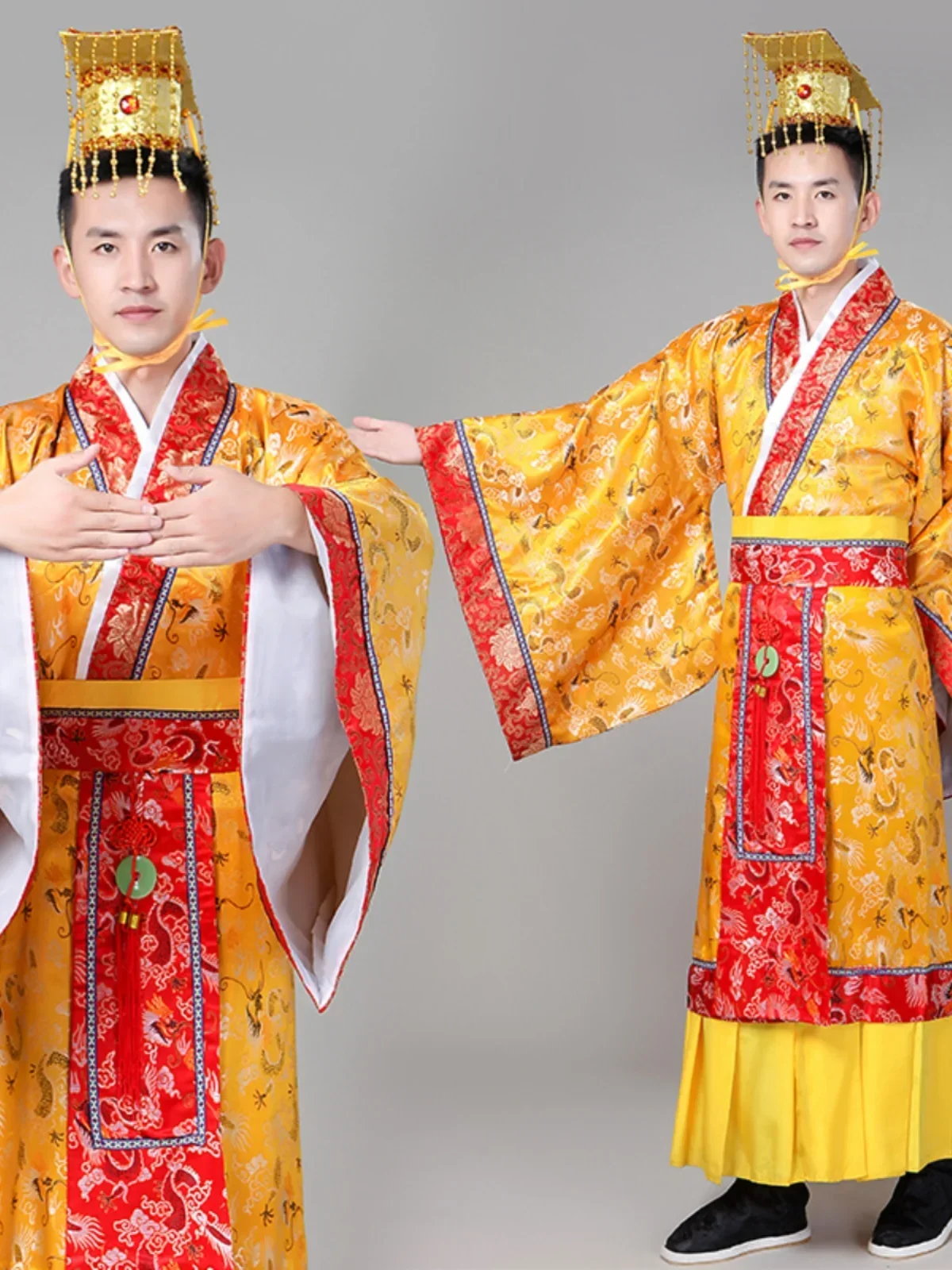 

Qin Dynasty Dragon Robe Han Prince Men's Hanfu 2-piece Set