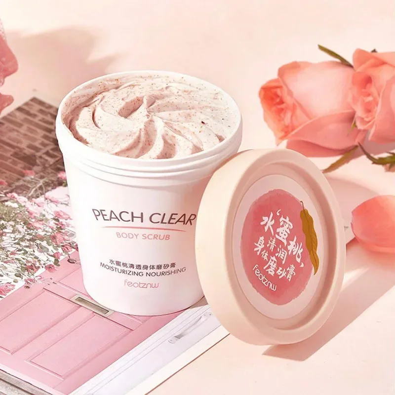 Niacinamide Body Scrub Ice Cream Peach Scrub Exfoliating Body Whitening Body Care