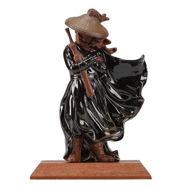 CZ Hanjiang Lonely Shadow Jianghu Old Man Wulin Swordsman Ancient Style Knight Home Decoration Ceramic Crafts view 5