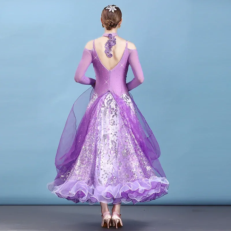 Vestido de vals Tango, baile moderno, salón de baile, actuación profesional, vals femenino, competición de Jazz, Flamenco, Rumba, baile