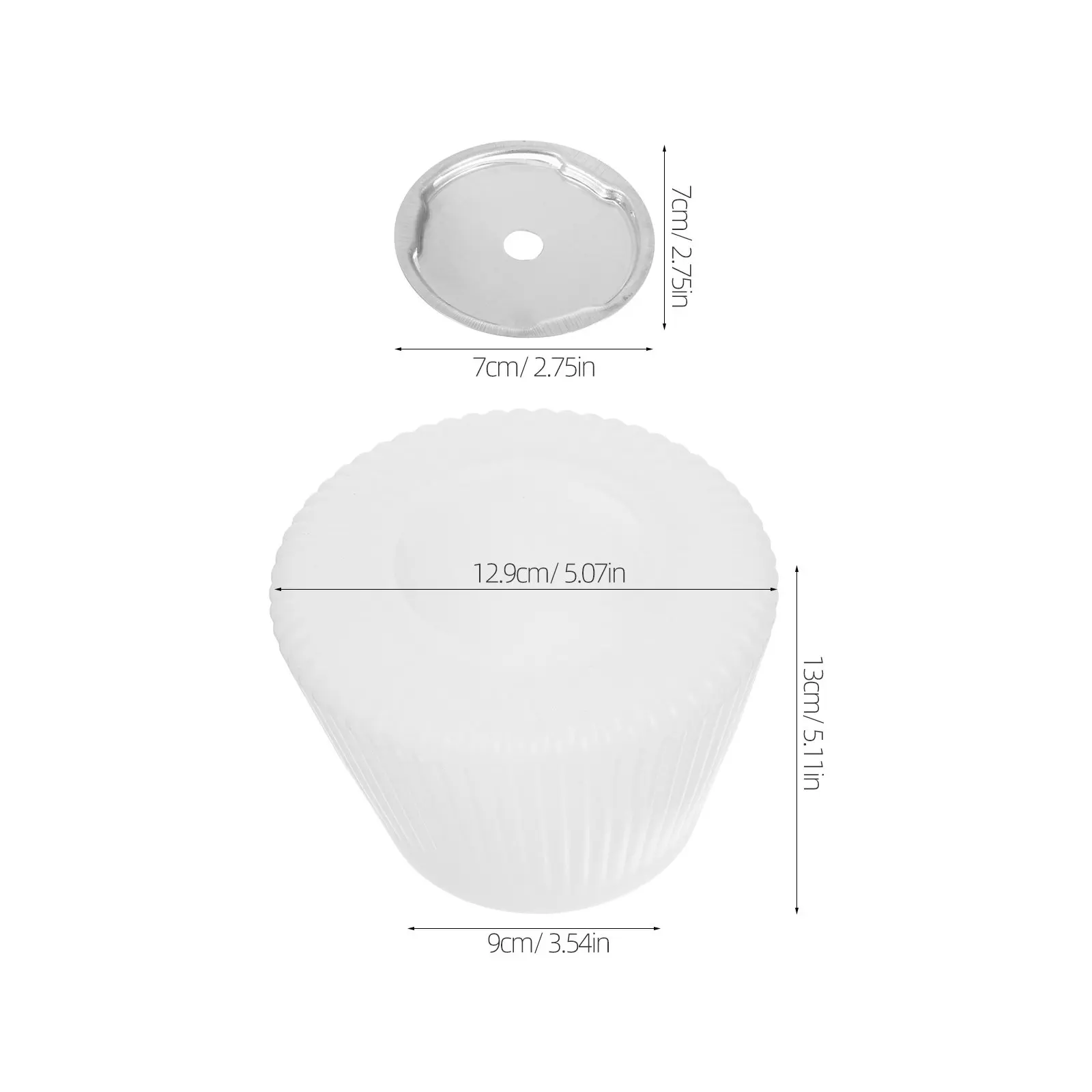 Plastic Lampshade E27 10Mm Aluminum Aperture Conical Light Diffuser Lamp Shade Cover for Living Room Dining Workspace Hotel