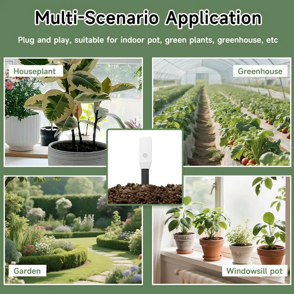 Tuya Zigbee 3.0 Smart Soil Tester Sensor, Wireless Temperature & Humidity Detector, Prevent Overwatering for Plants Potted view 6