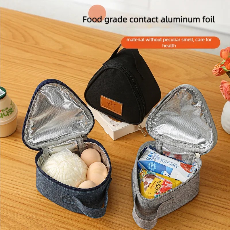 Mini Triangular Insulation Bag Aluminum Foil Thermal Cooler Lunch Tote Student Rice Ball Bag Lunch Box Bento Lunch Carry Bags image 3