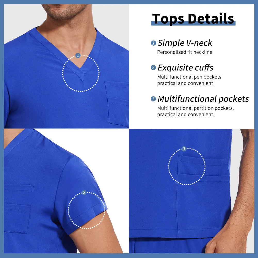 Hurtownia zestaw do peelingu pielęgniarskiego przeciwzmarszczkowy medyczne kombinezony chirurgiczne szpitalny peeling Top lekarz pielęgniarka specjalny peeling jednolity mężczyźni kobiety