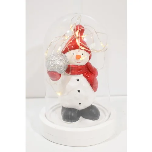 Walke LED Lighted Christmas Snowman Themed Decorative Bell Jar