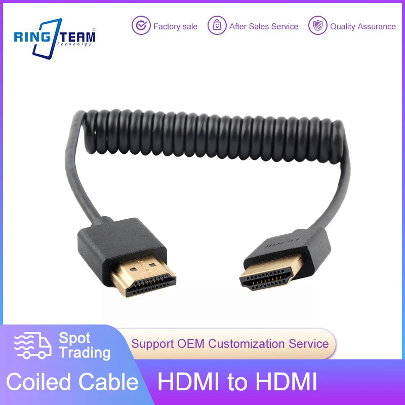 HDMI Cable HDMI to HDMI 2.0 Cable 4K for Xiaomi Projector Nintend Switch PS4 Television TVBox Xbox 360 Coiled Cable HDMI