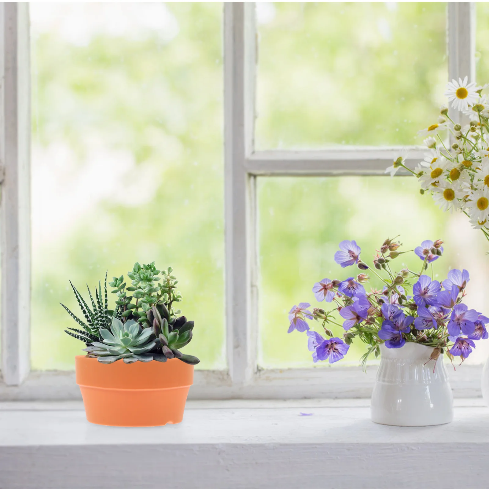 6 pçs blocos de espuma floral vaso de flores redondo jardim vaso de flores plano suprimentos laranja