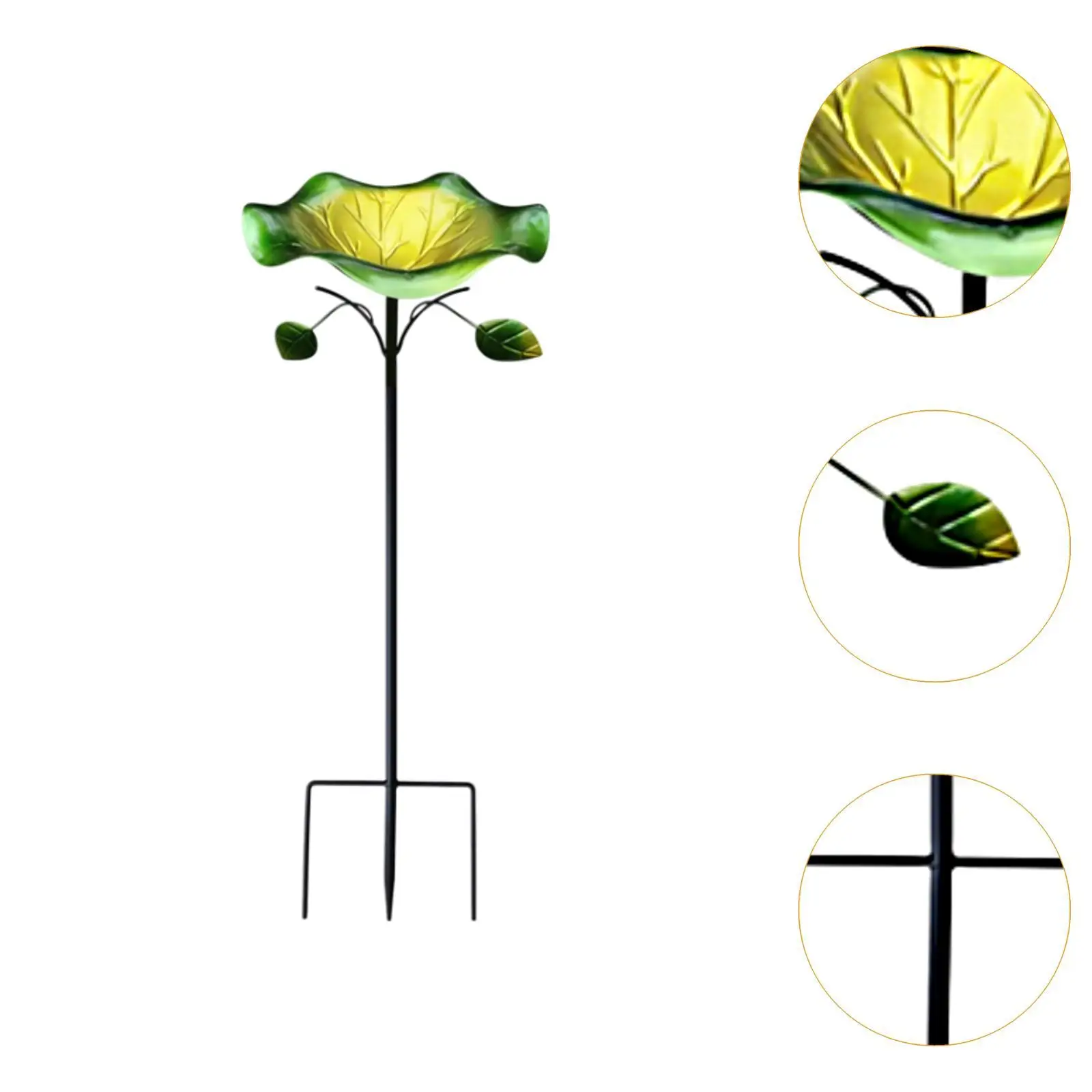 حديد حمام الطيور في الحديقة مع دعامة ثابتة لتزيين حمام الطيور الريفي #5