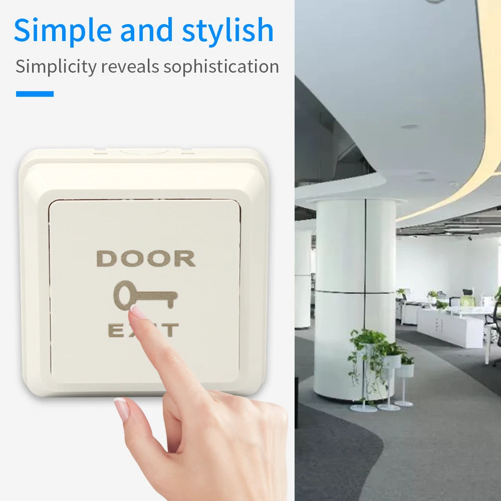 69*69mm DC12V Door Exit Button Release Push Switch with Box surface mounted for access control system Electronic magnetic Lock