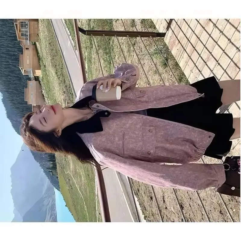 

Contrast Stitching Baseball Uniform short Coat Women Autumn New Female Korean Loose Jacket Printing Lady Joker Casual Overwear