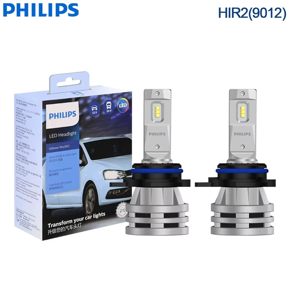 

Philips LED Ultinon Pro3101 HIR2 9012 12/24 В PX22d 48 Вт 6000 К Белые фары Светодиоды Автомобильные дневные ходовые огни 11012U3101X2