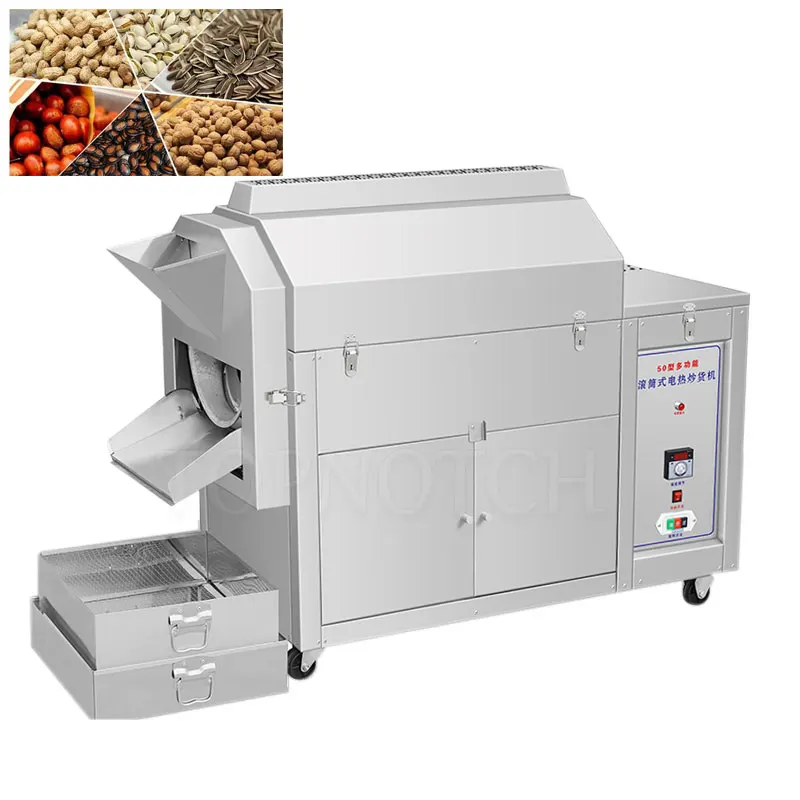 

High Capacity Automatic Gas Fryer Nut Cocoa Peanut Small Sunflower Seed Roasting Machine