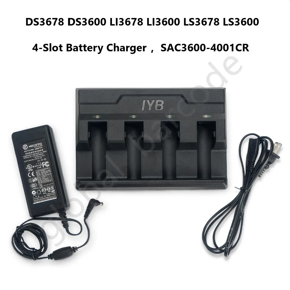 4-Slot-Akkuladegerät für Zebra-Barcode-Scanner DS3678 DS3600 LI3678 LI3600 LS3678 LS3600 SAC3600-4001CR