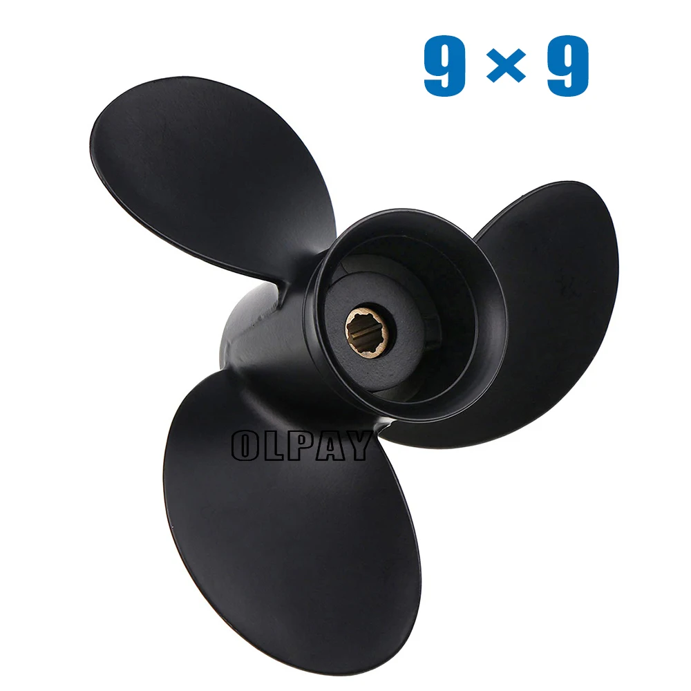 9x9 Aluminum Propeller for Mercury Outboard Motor 6HP 8HP 9.9HP 15HP 8 Tooth Spline 48-828156A12 Boat Engine