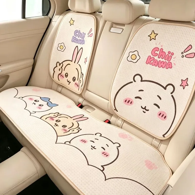 Anime Cartoon Kawaii Chiikawa Hachiware Usagi Car Cushion Four Seasons Universal Semi-surrounded Seat Breathable New Seat Cover