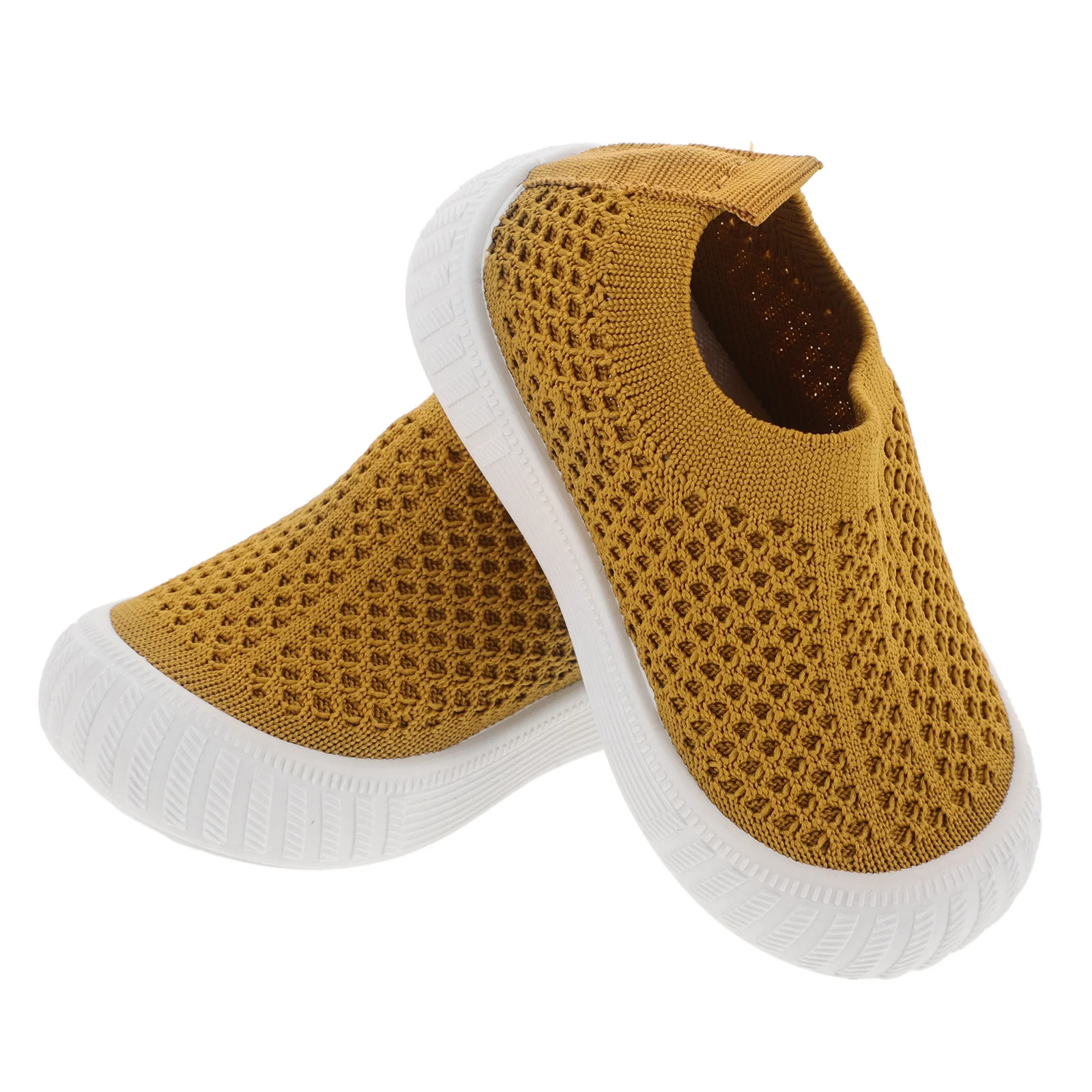 

1 Pair Toddler Walking Sole Sneakers Breathable Mesh Design Flexible Indoor For Boys Girls Cotton Baby Shoes Wide Toe