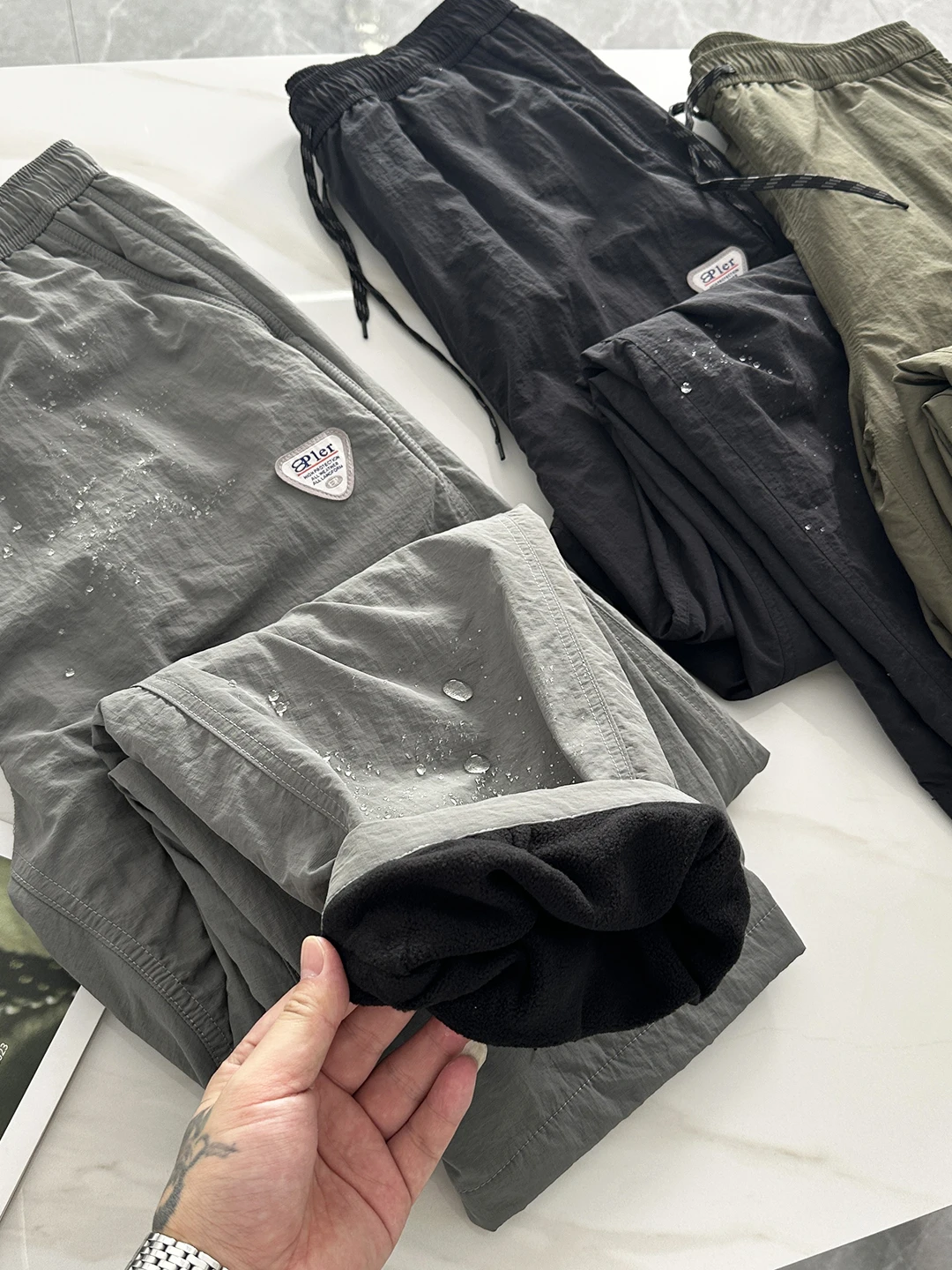 

Прямые брюки из технической ткани Thiened Fce на подкладке, водонепроницаемые повседневные брюки для пешего туризма для мужчин, зимние теплые дышащие брюки