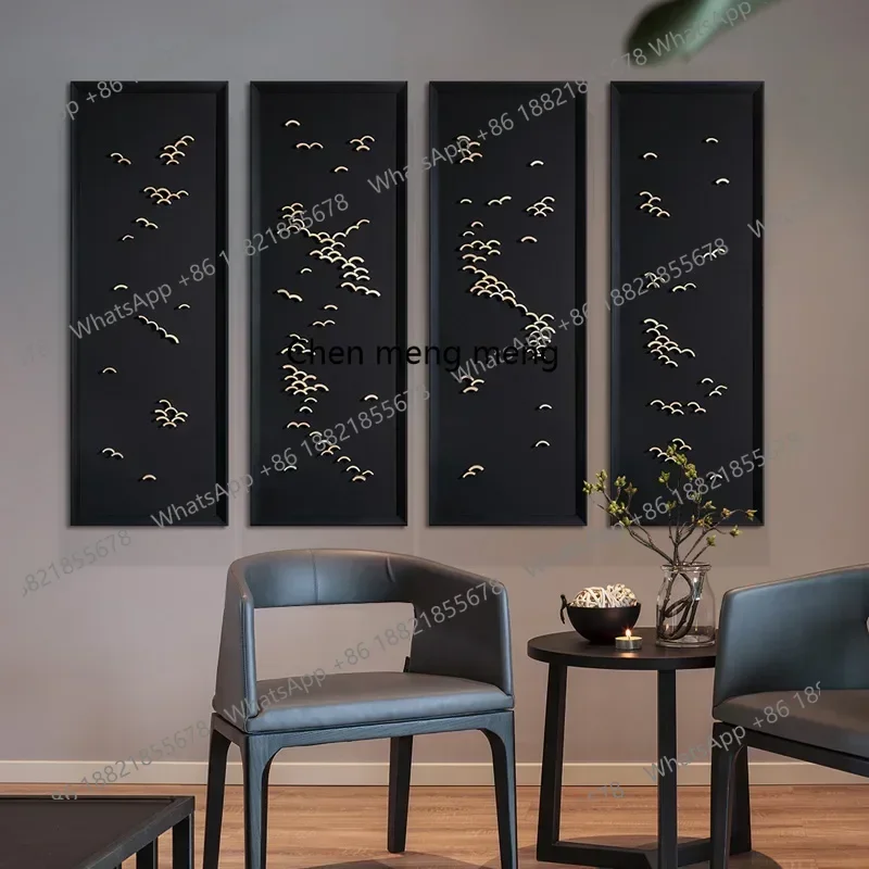 k182TTJingquanCreative Handmade Physical Picture NewChinese Style Decorative 3D Painting Combination Tea Room Living Room Backgr
