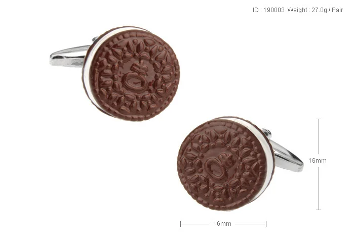   New Arrival Funny Cuff Links Novelty Chocalate Biscuit Design Best Gift For Men Cuff Links Wholesale&retail