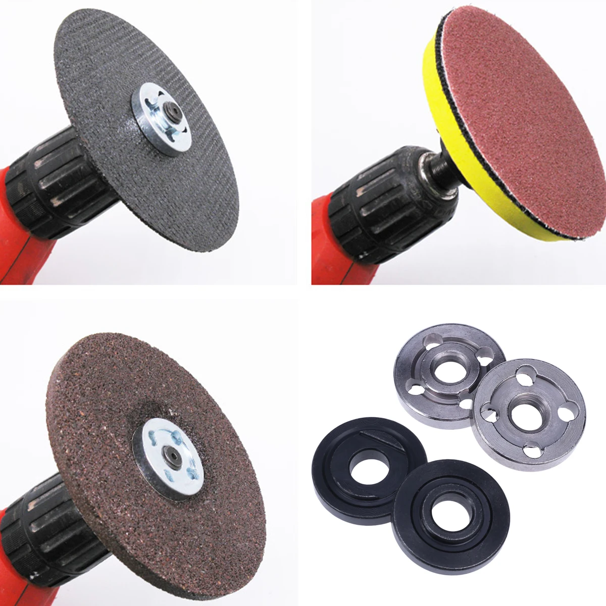 

4 PCS/2Set Angle Grinder Platen Flange Accessories Pressure Attachments