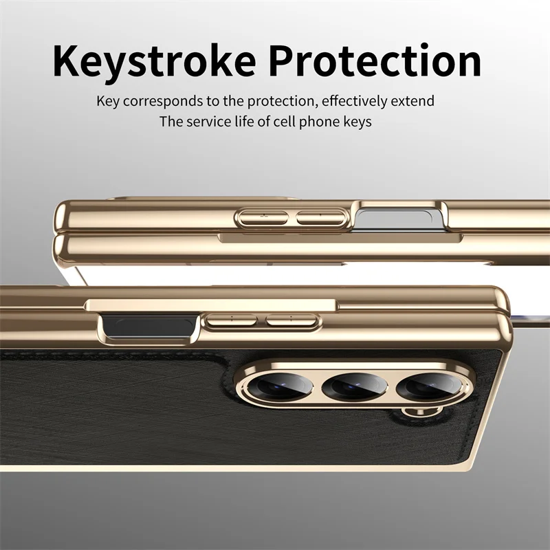 For Samsung Galaxy Z Fold 6 4 5 3 5G Case Ultra-Thin Leather Pattern All Inclusive Folding Screen Glass Film for Galaxy Z Fold6 - Image 4