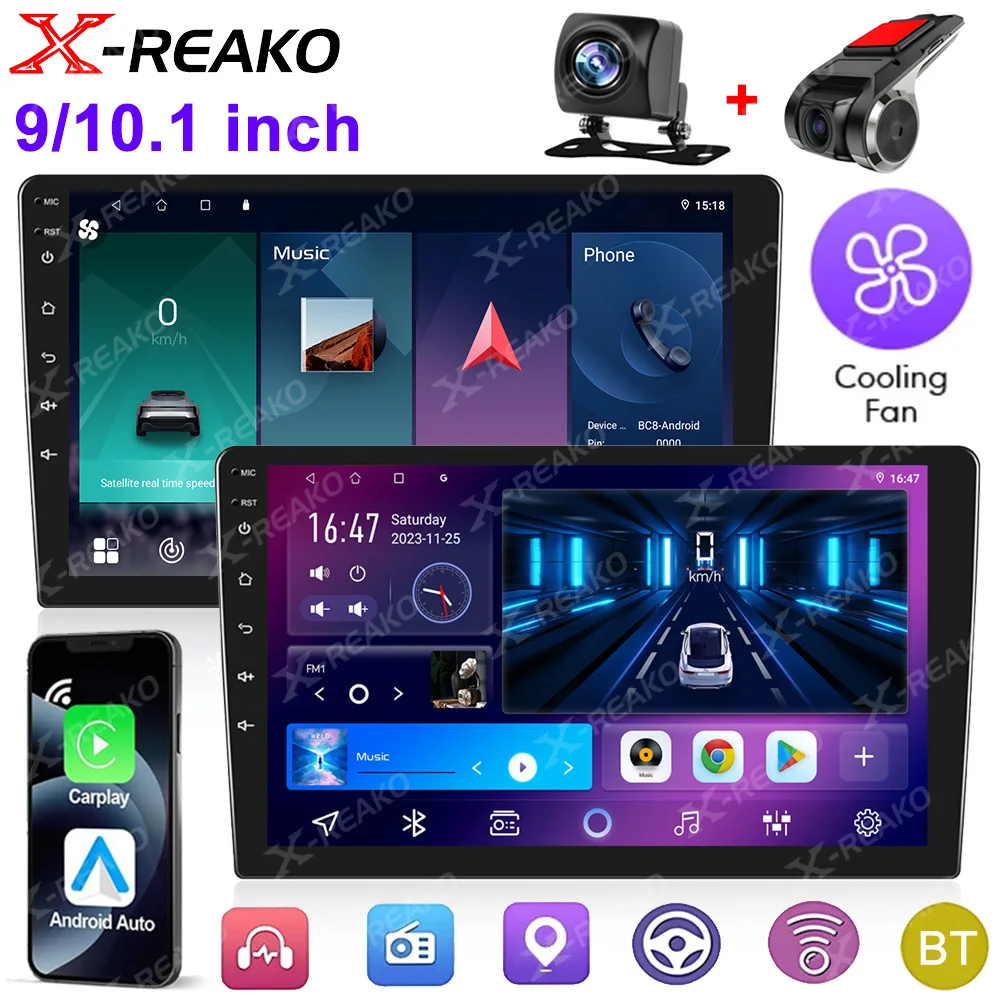 X-REAKO Car Radio 9/10 inch Multimedia Video Player Navigation Stereo GPS For lada hyundai Suzuki Ford 2 din Android Head Unit