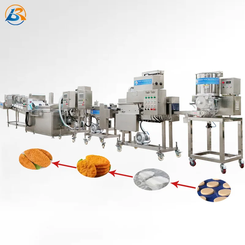 Industrial Automatic Burger Patty Forming Machines Chicken Nugget Production Line Meat Patty Making Machine